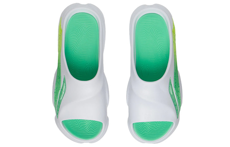 Li-Ning 8 PE Courtside Slides 'White Green' ABTS009-14