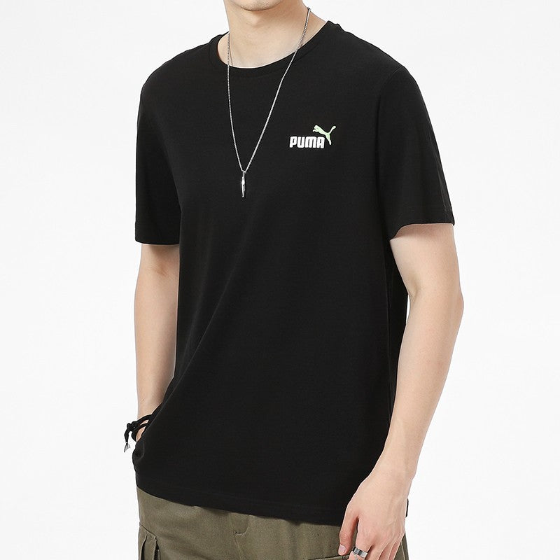 PUMA Sports Training Breathable Round Neck Short Sleeve Black 589015-51