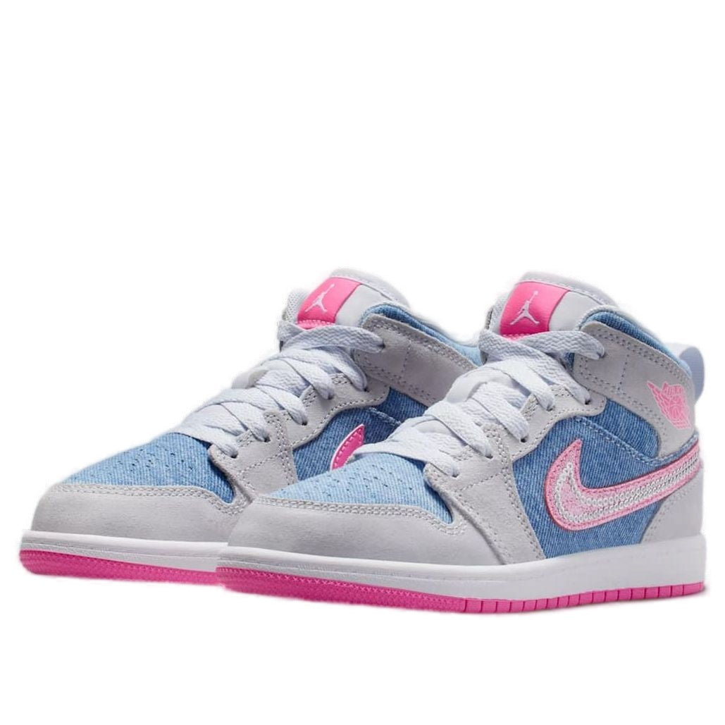 (PS) Air Jordan 1 Mid SE 'Denim Sequin' HQ1998-400