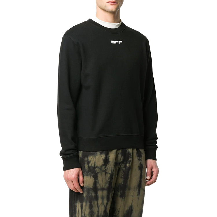 Off-White FW20 Masked Face Arrow Sweatshirt 'Black White' OMBA025E20FLE0091001