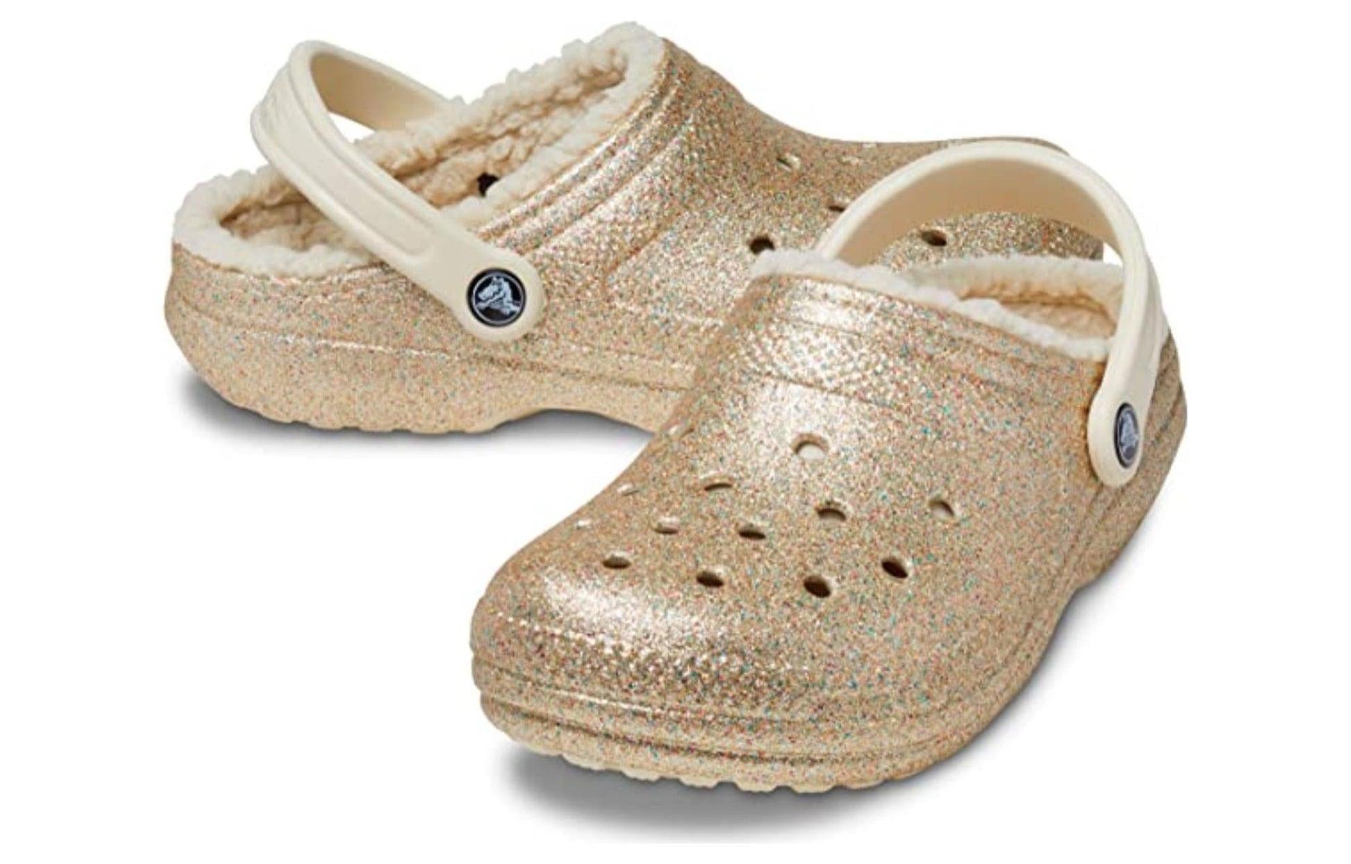 (WMNS) Crocs Classic Glitter Lined Clogs 'Gold' 504271
