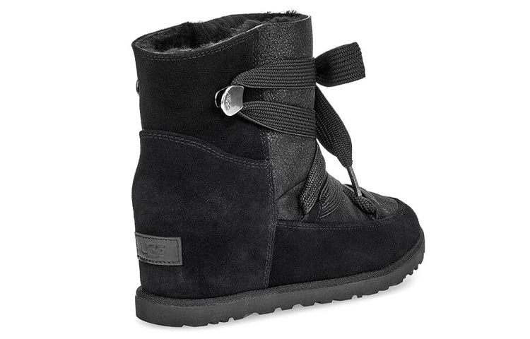 (WMNS) UGG Classic Femme Lace Up Snow Boots Black 1104612-BLK