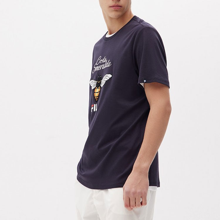 FILA Printing Athleisure Casual Sports Short Sleeve Blue F11M028120G-NV