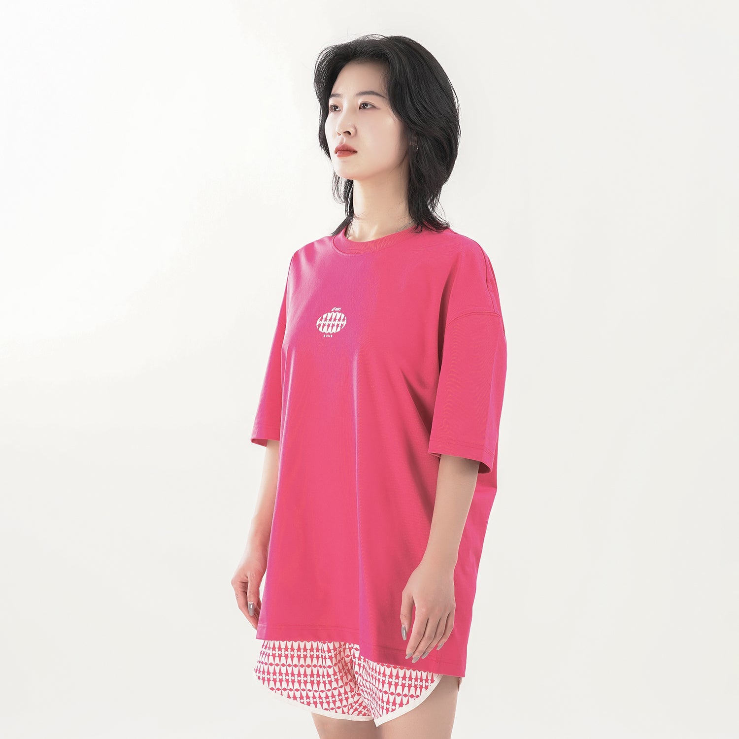 ASICS x 8ON8 Crossover Logo Sports Loose Round Neck Short Sleeve Couple Style Rose Red 2203A122-700