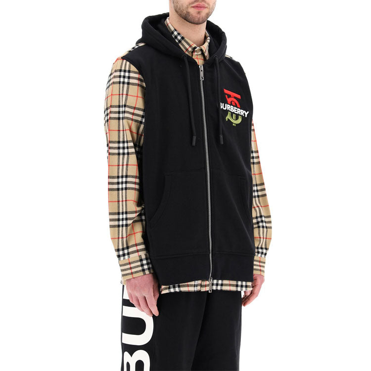 Burberry SS21 Plaid Letter Printing Coat Male Black 80340091