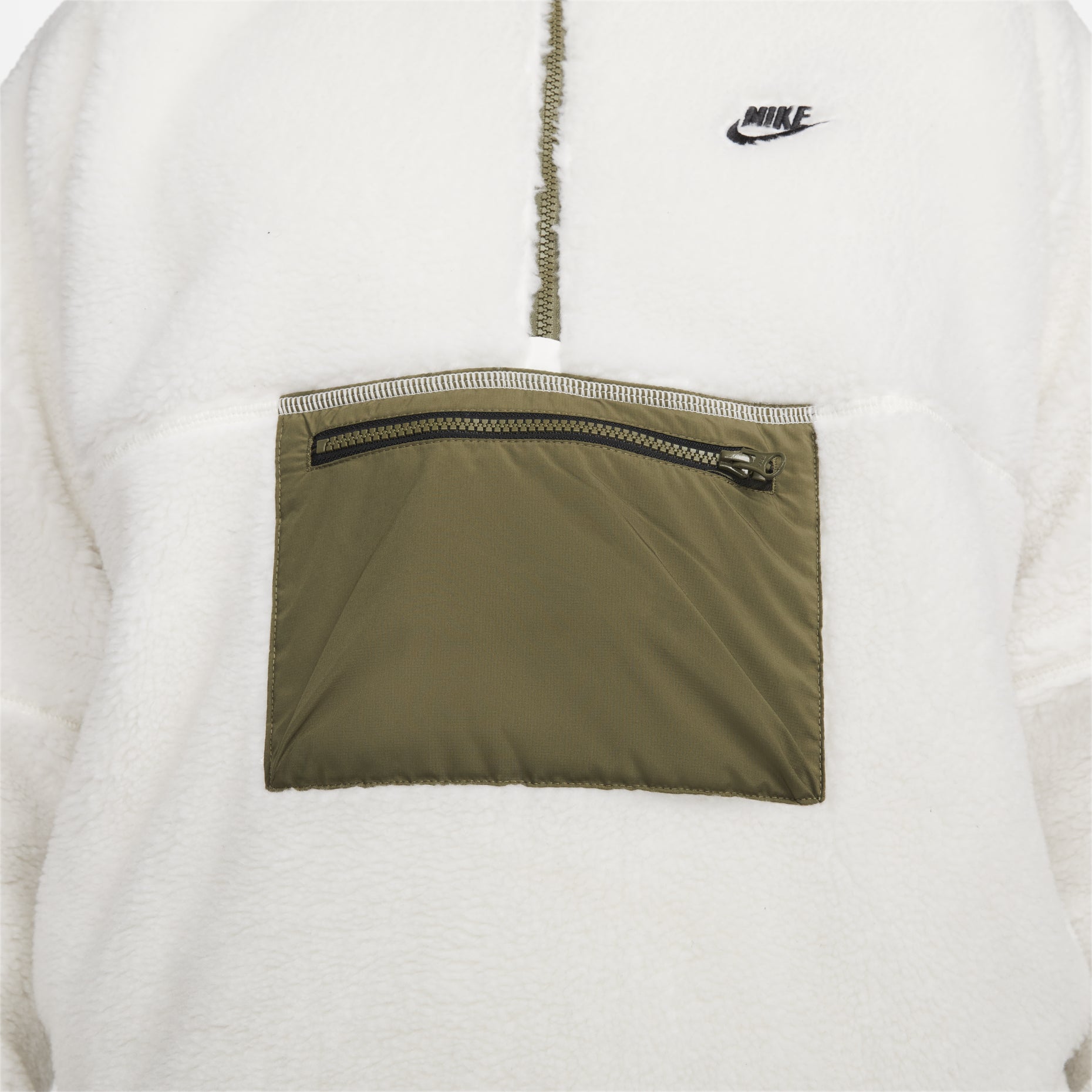 Nike Club Winter half-zip fleece jacket 'White olive' DQ4881-133