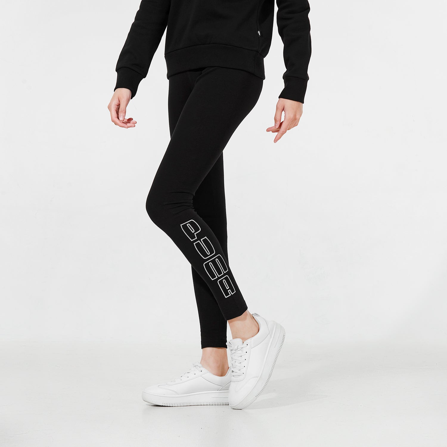 (WMNS) PUMA Holiday Leggings Logo Sports Training gym pants Black 847692-51