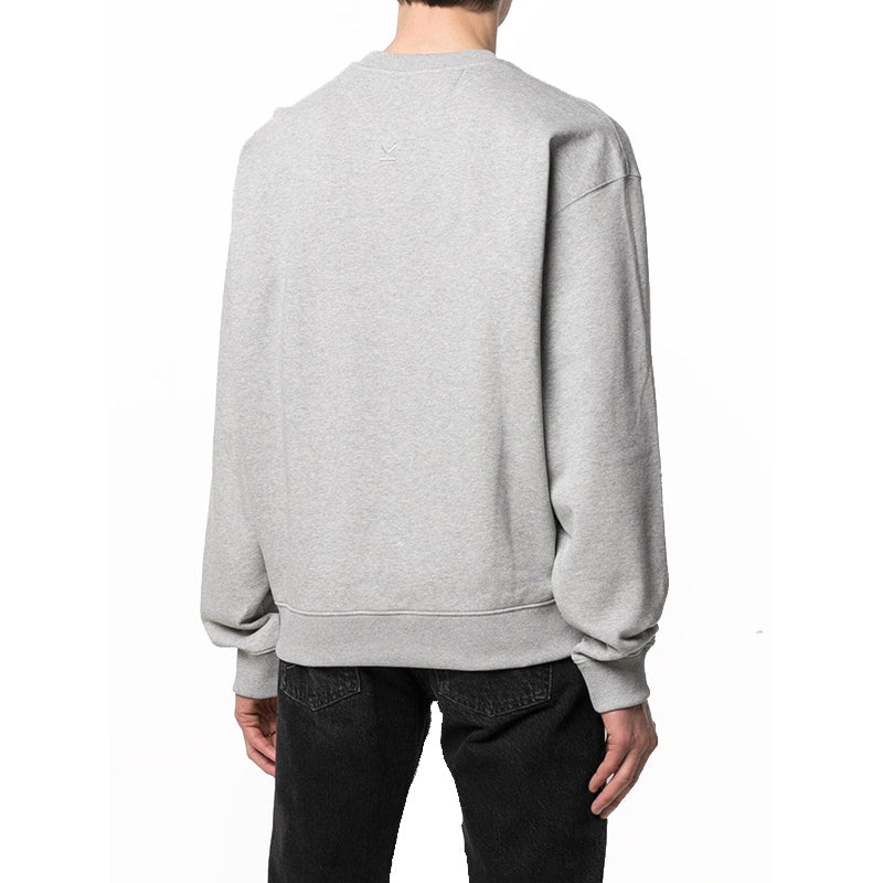 KENZO SS21 Embroidery Logo Brushed Round Collar Long Sleeve Male Grey FB55SW5234MO-94