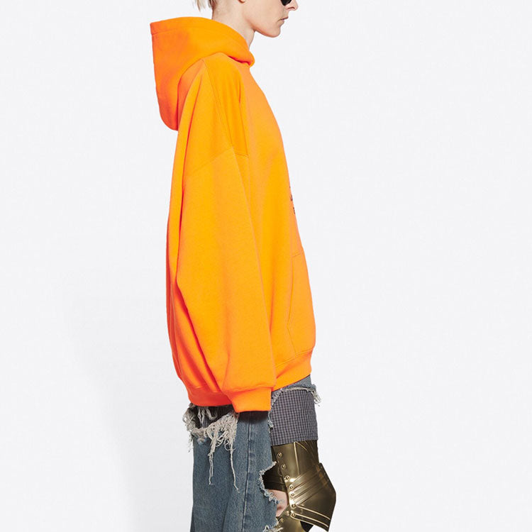 (WMNS) Balenciaga FW21 Alphabet Loose Hoodie Orange 651799TKVH67513