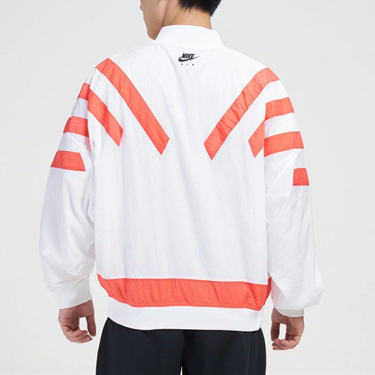 Air Jordan Srt Lgc Nylon Jacket Stripe Zipper Jacket 'White Red' BV5406-100