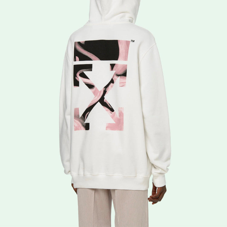 (WMNS) Off-White SS21 Logo Embroidered Arrow Hoodie Loose Fit White OWBB035R21JER0020331