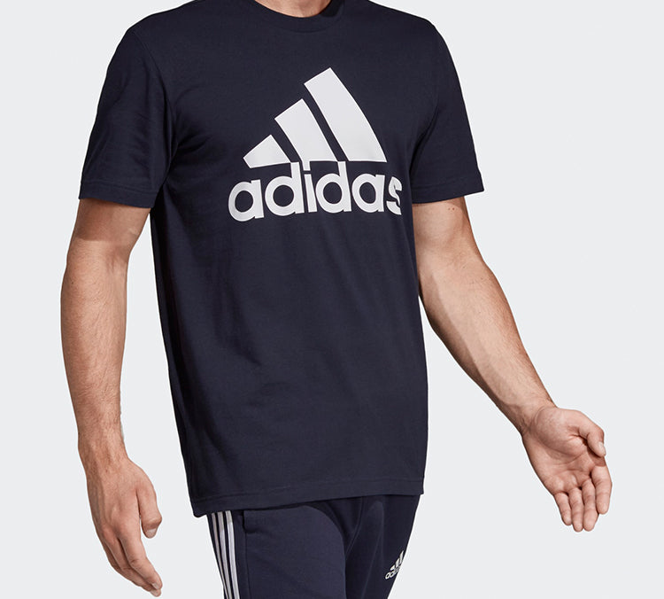 adidas Large logo Round Neck Short Sleeve Navy Blue DT9932