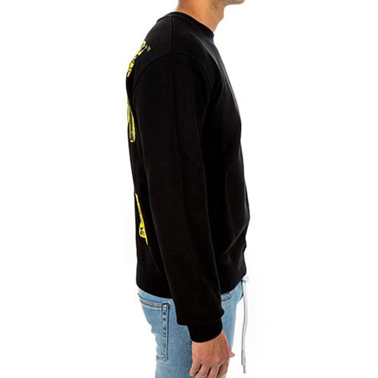 Off-White Graffiti Arrow Long-Sleeve Fleece Men Black OMBA025F19E300101060