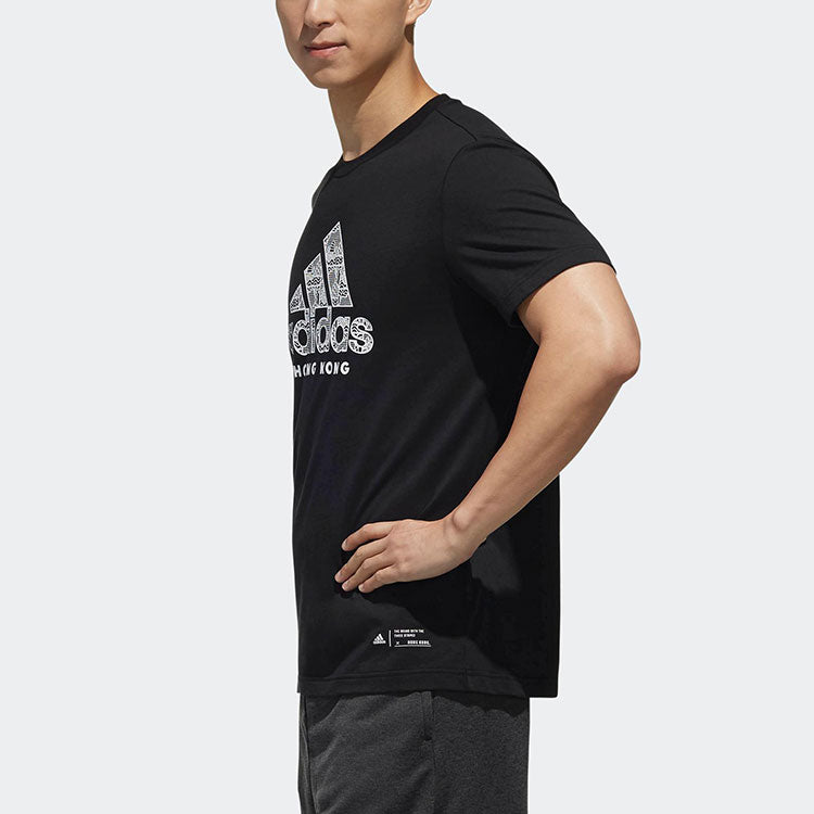 adidas Kc Graphic Casual Printing City Round Neck Short Sleeve Black DY8743