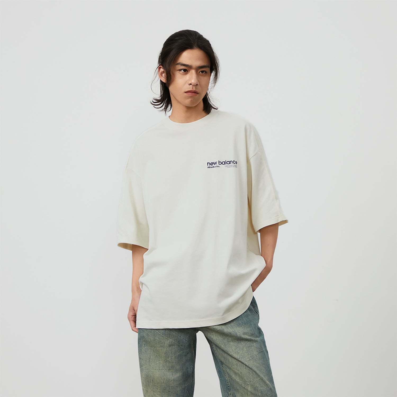 New Balance Wordmark Logo T-Shirt Asia Sizing 'White' AMT42301-CIC