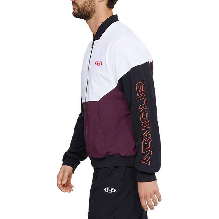 Men's Under Armour Colorblock Splicing Alphabet Logo Jacket White 1345565-100