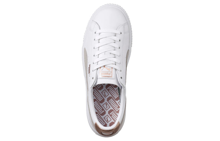 (WMNS) PUMA Basket Platform Euphoria RG 'White Gray Gold' 366814-02