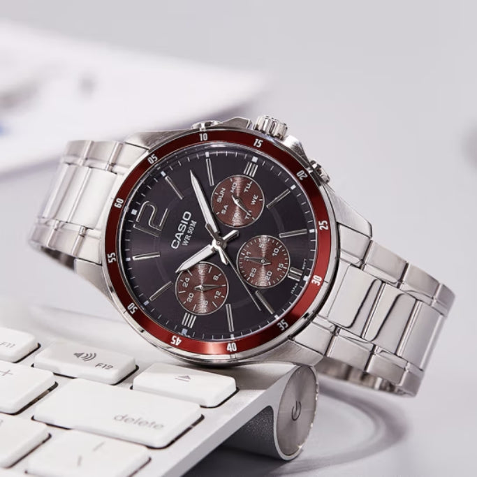 CASIO Quartz Limited Edition Waterproof Unisex Mens Silver Analog MTP-1374D-5A