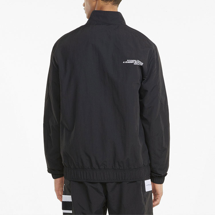 PUMA Ferrari Racing Series Logo Sports Stand Collar Jacket Black 531644-01