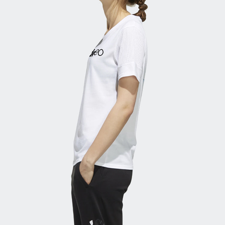 (WMNS) adidas neo FARM P TSHIRT Sports Round Neck Short Sleeve White EI4850