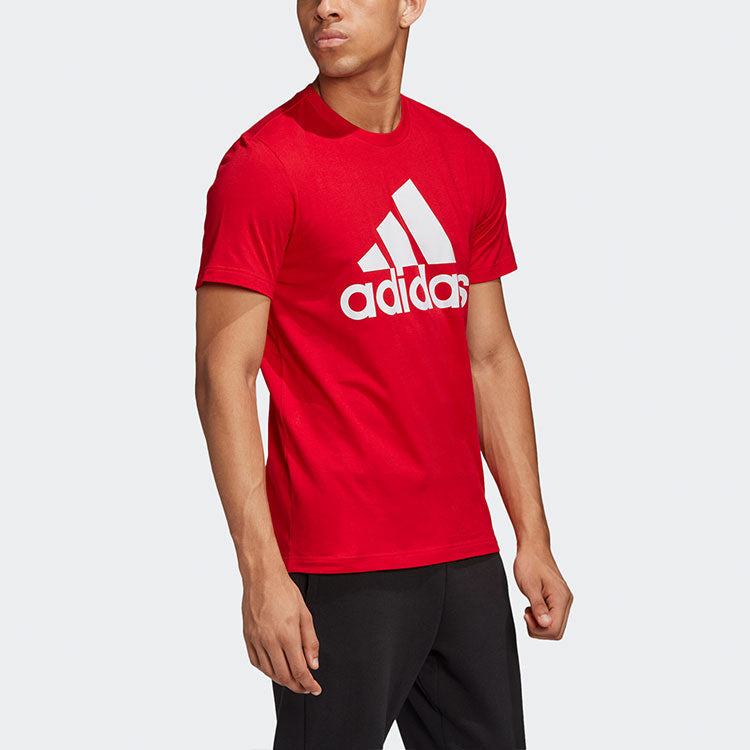adidas Large Logo Sports Stylish Short Sleeve Red FL3943