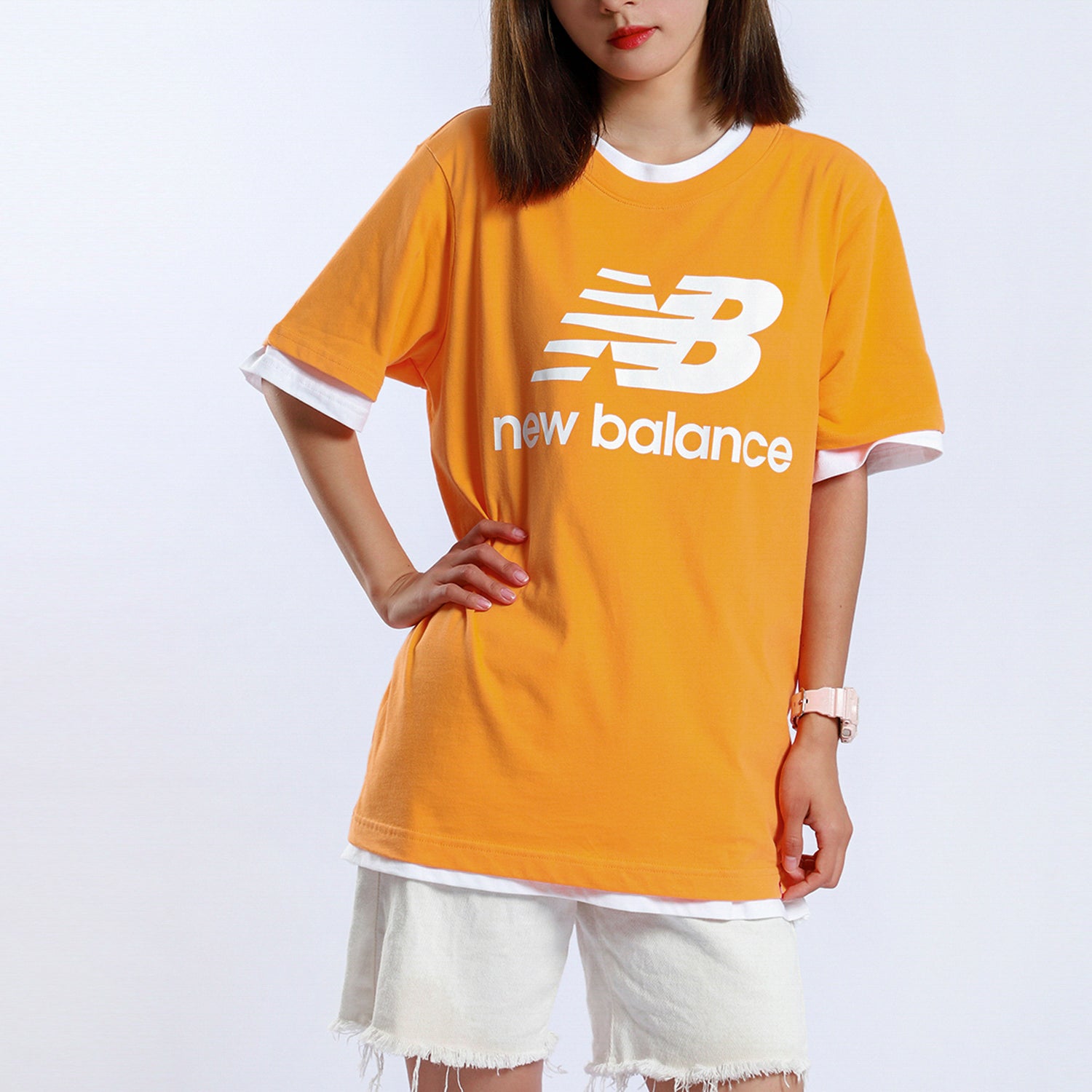 New Balance Unisex Logo Printing Sports Orange AMT01575-HAB