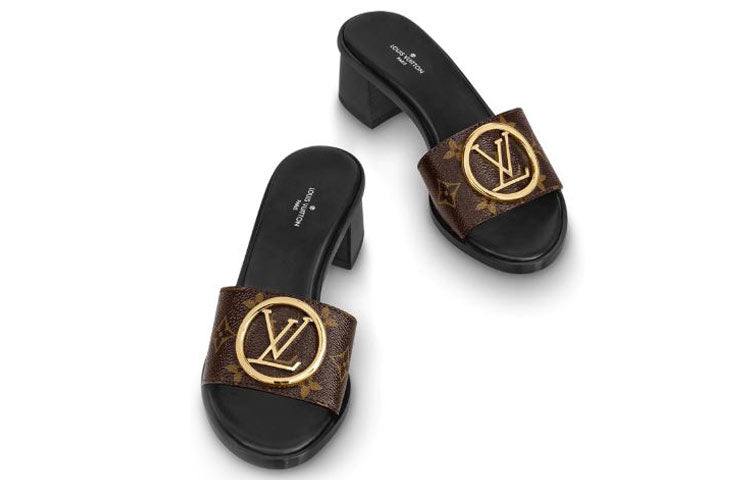 (WMNS) LOUIS VUITTON Lock It Heeled Mules 'Monogram' 1A578B