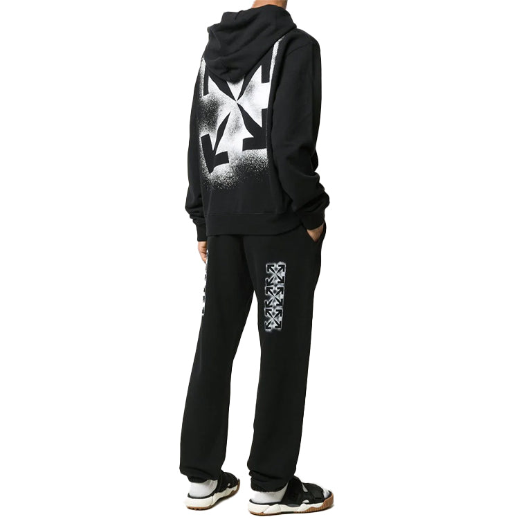 Men's Off-White Stancil Black Sports Pants/Trousers/Joggers OMCH029E20FLE0031001