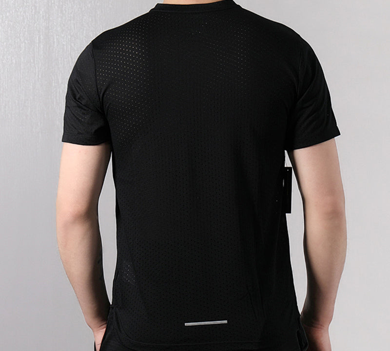 Nike Rise 365 Breathable Round Neck Short Sleeve Running Tops Black AQ9920-010
