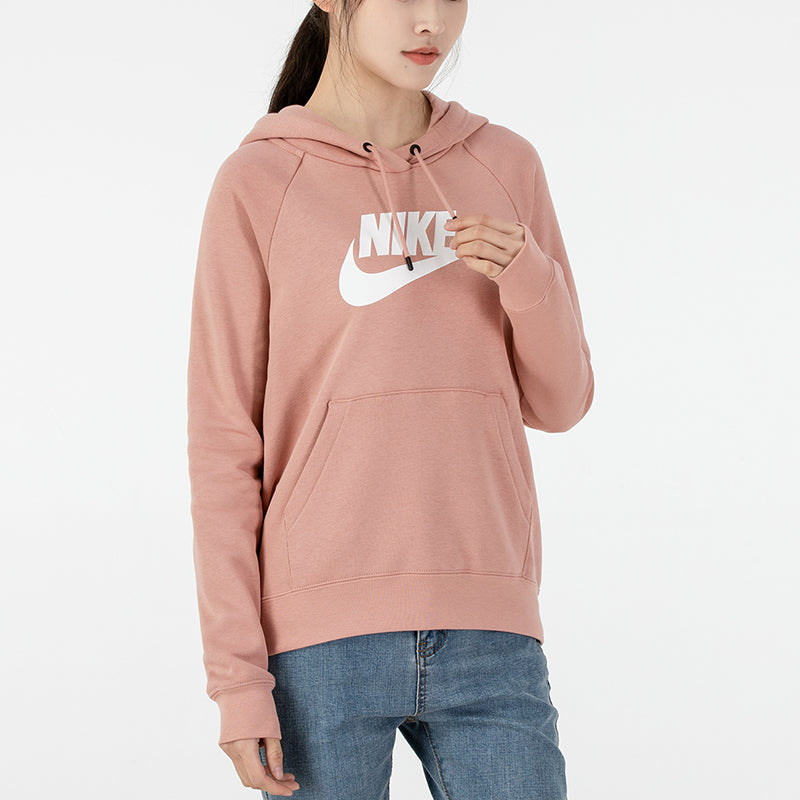 (WMNS) Nike Sportswear Knitting Printing Logo Hoodie Asia Sizing 'Pink' BV4127-609