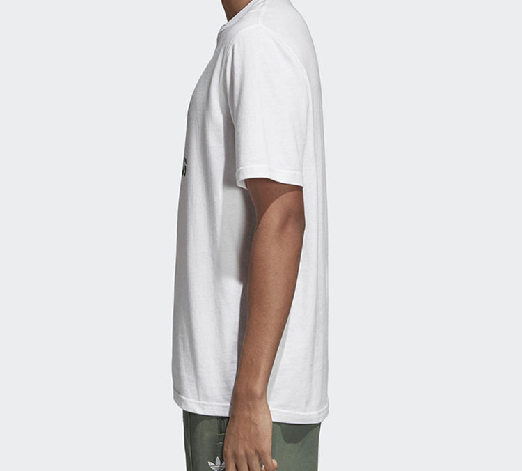 adidas originals Chest Logo Sports Short Sleeve White Green DH5773