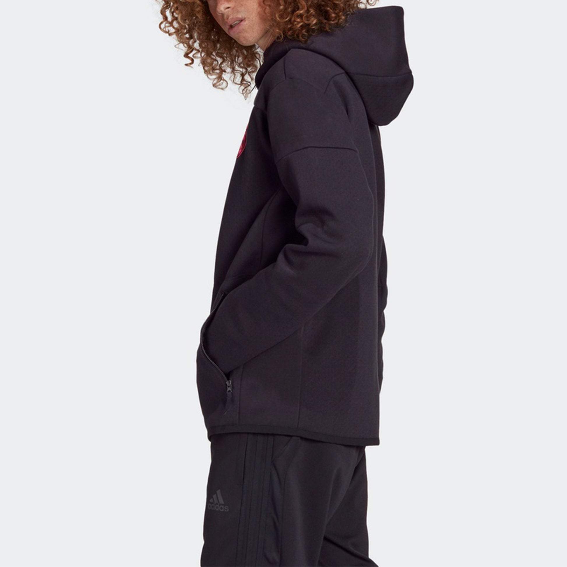 adidas Real Zne Real Madrid Soccer/Football Sports Hooded Jacket Black GN4983