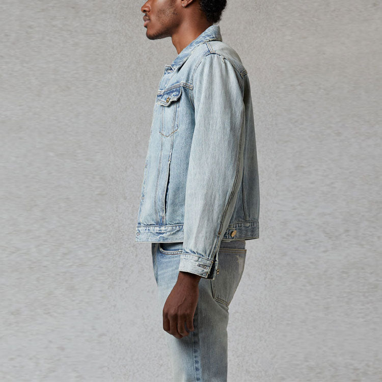 Fear of God Essentials FW20 Light Denim Trucker Jacket 'Indigo' FOG-FW20-363