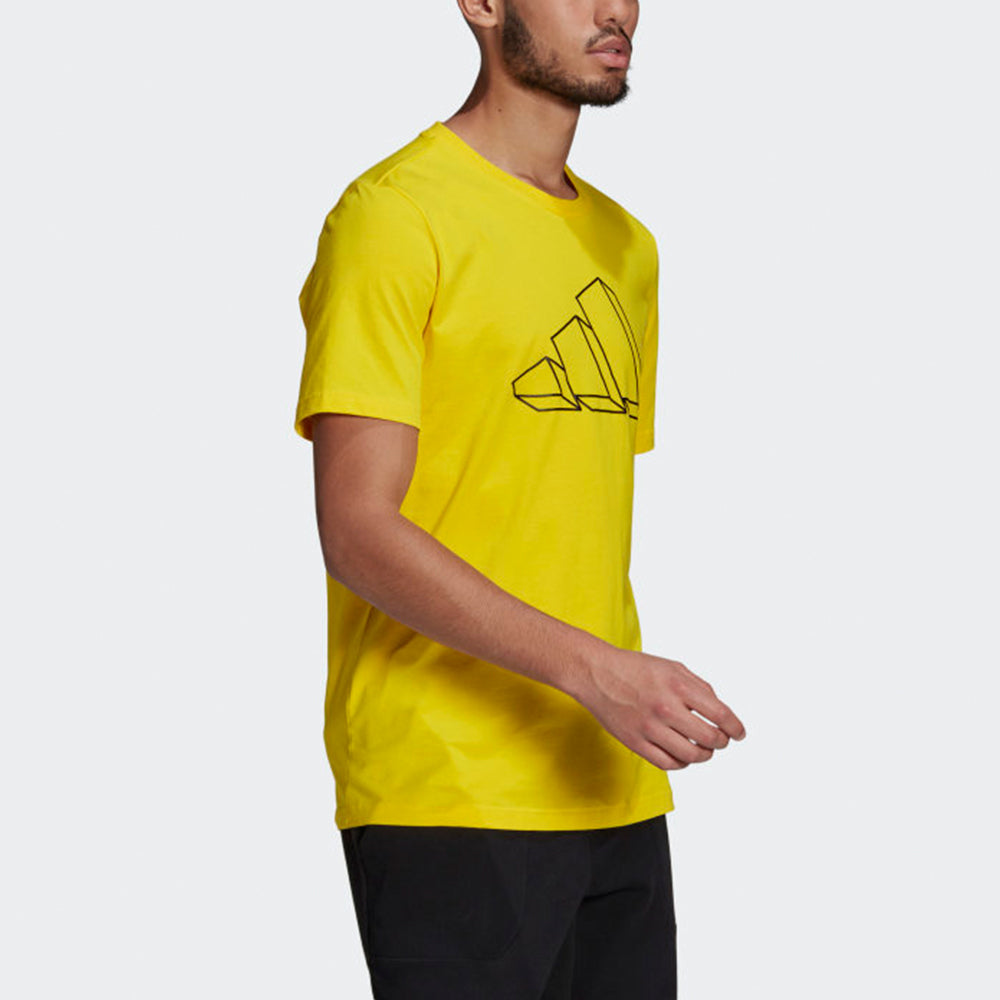 adidas M Fi Gfx Tee Athleisure Casual Sports Round Neck Short Sleeve Yellow GL5658