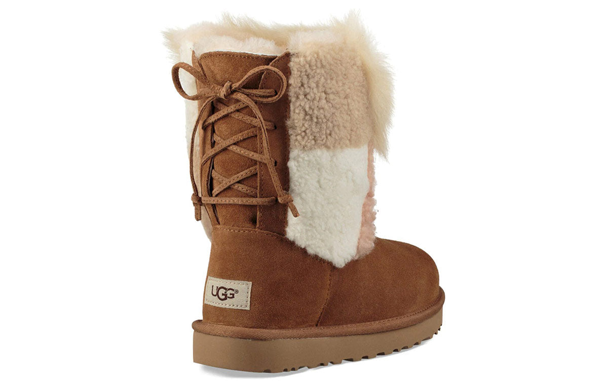 (WMNS) UGG Classic Short Patchwork Fluff 1098071-CHE