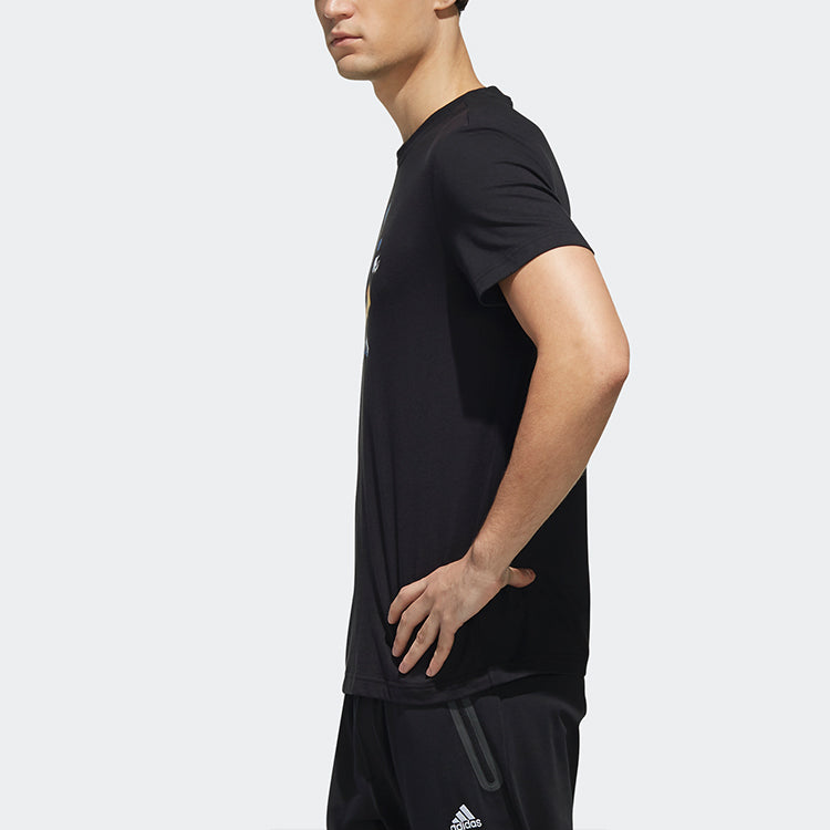 adidas Gfx T Cartoon Pattern Printing Round Neck Short Sleeve Black FJ6864
