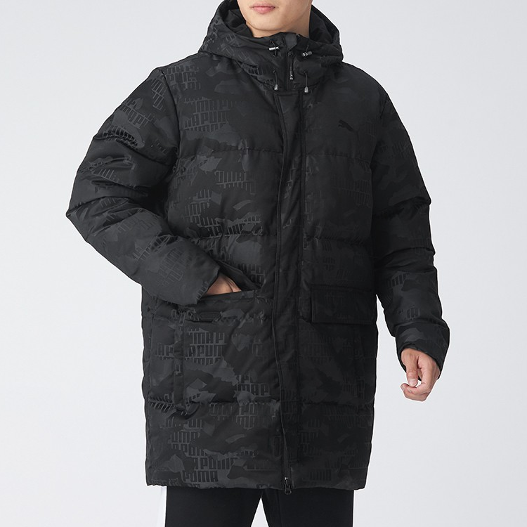 PUMA Camo Long Down Jacket 'Black' 585502-01