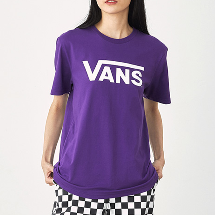 Vans Athleisure Casual Sports Short Sleeve Couple Style Purple VN0A4MM630X