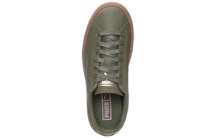 (WMNS) PUMA Basket Patforml Leisure Green 366716-04