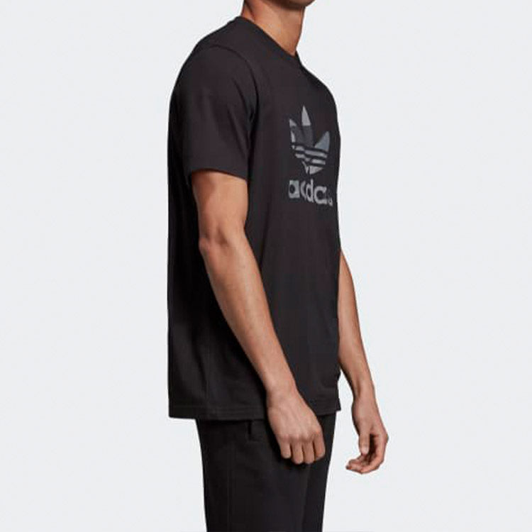 Men's adidas Logo Printing Short Sleeve Black T-Shirt ED6959