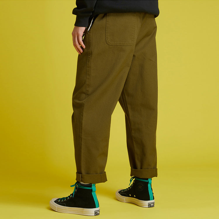 Converse Woven Straight-Leg Tapered Casual Pants Asia Sizing 'Dark Moss Green' 10021101-A04