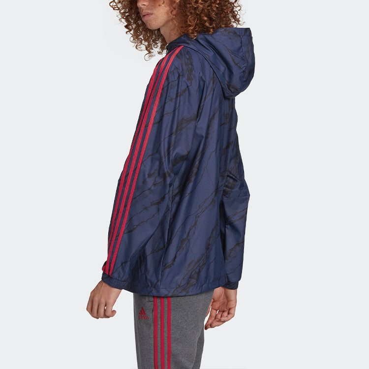 adidas Afc Windbreakr England Arsenal Casual Football Hooded Jacket For Men Indigo FQ6932