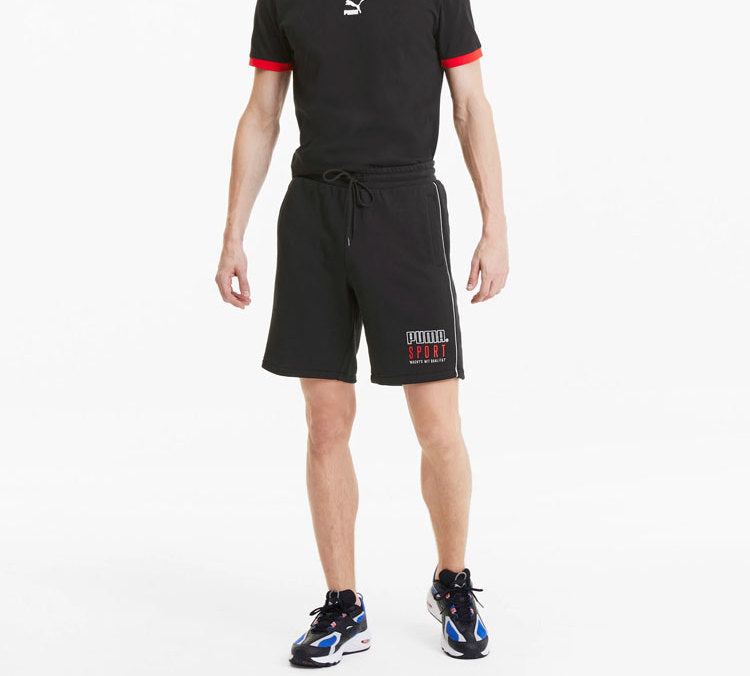 PUMA Sport Knitted Shorts 'Black White Red' 598637-01