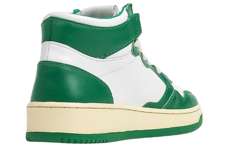 Autry Medalist high-top Sneakers 'White Green' AUMM-WB03