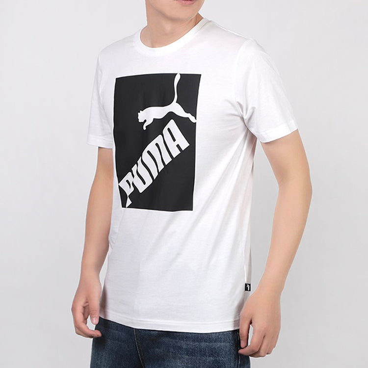 PUMA Logo Printed Short Sleeve TEE White 583837-02
