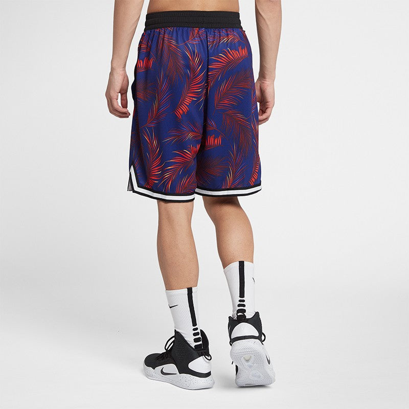 Nike Flowers Logo Printing Drawstring Basketball Shorts Blue AR1322-590
