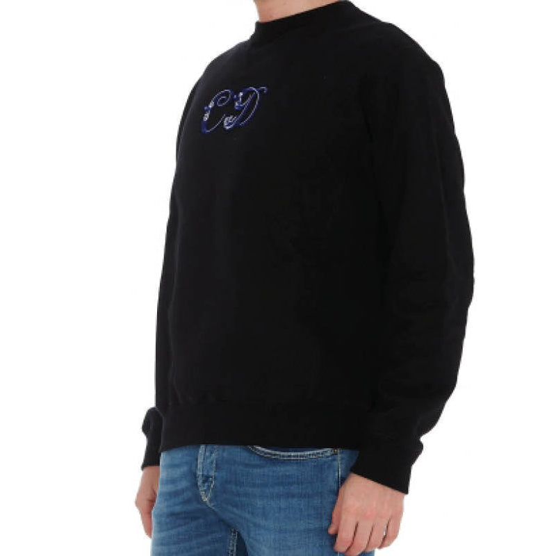 Men's DIOR x KENNY SCHARF Crossover SS21 Alphabet Embroidered Round Neck Pullover Autumn Black 193J687-A0531-985