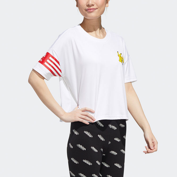 (WMNS) adidas Pokemon Cropped Jersey 'White Red' GN3005