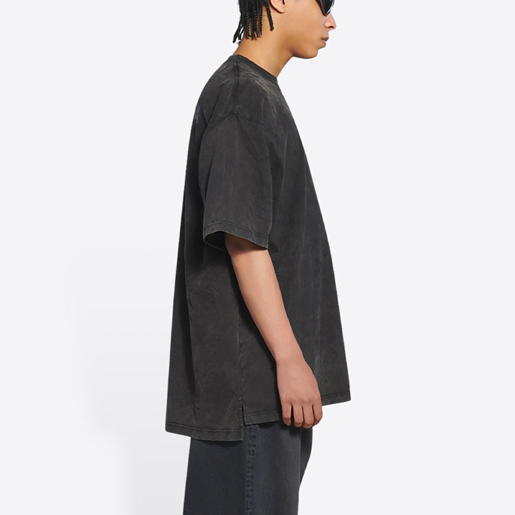 Balenciaga Turn Slit T-Shirt 'Washed Black' 675016TLVB39034