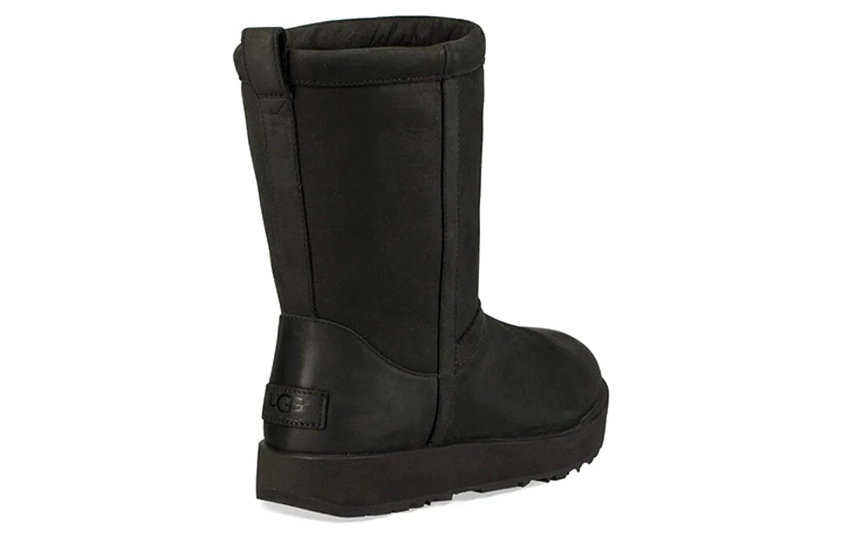 (WMNS) UGG Classic Short Leather 'Black' 1017509-BLK